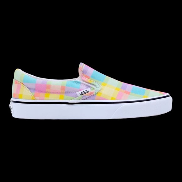 Vans 8M Pastel Checkered Canvas Loafers - Picture 1 of 11